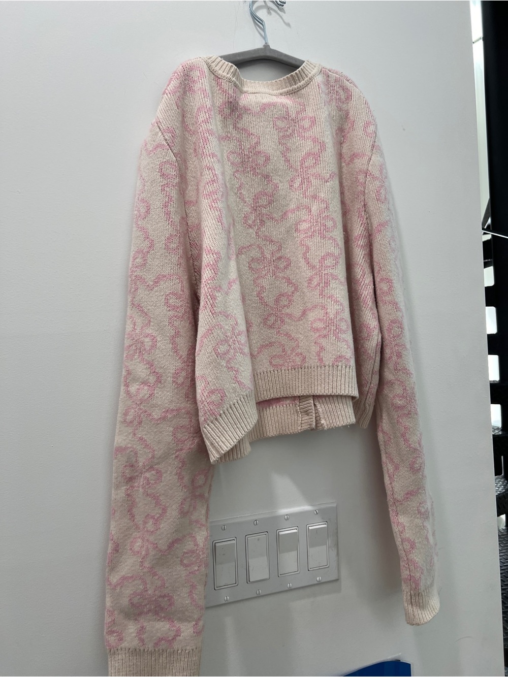LoveShackFancy Large Veronica cardigan Cream & Pink Patterned Button Cardigan - Picture 13 of 13